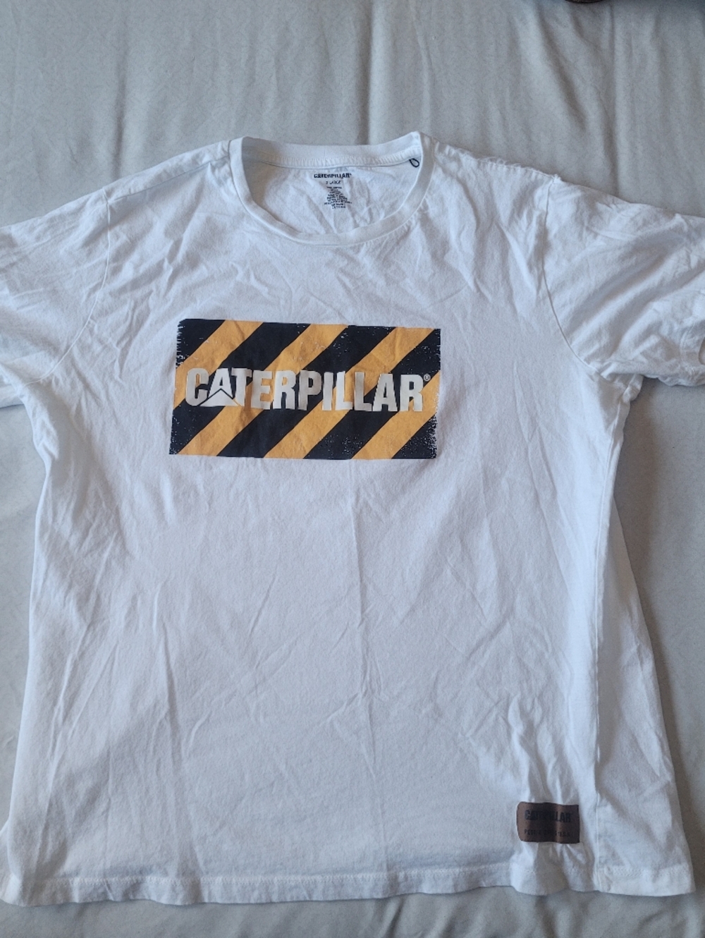 Caterpillar Mens White Tee